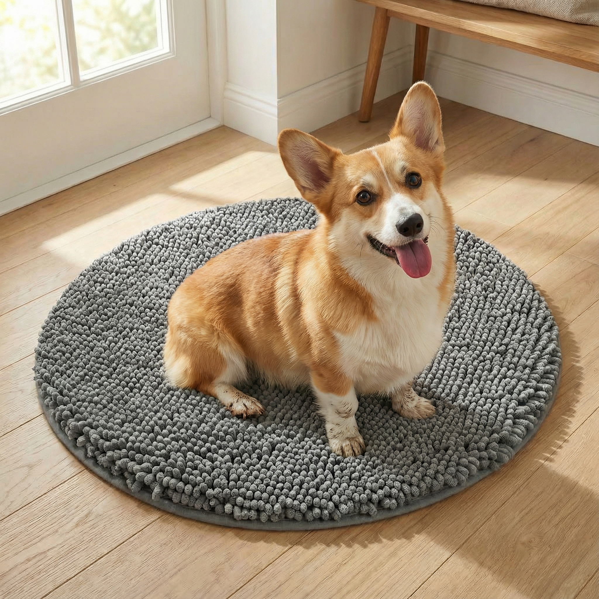 Cleanry Pets® Absorbent Dog Door Round Mat