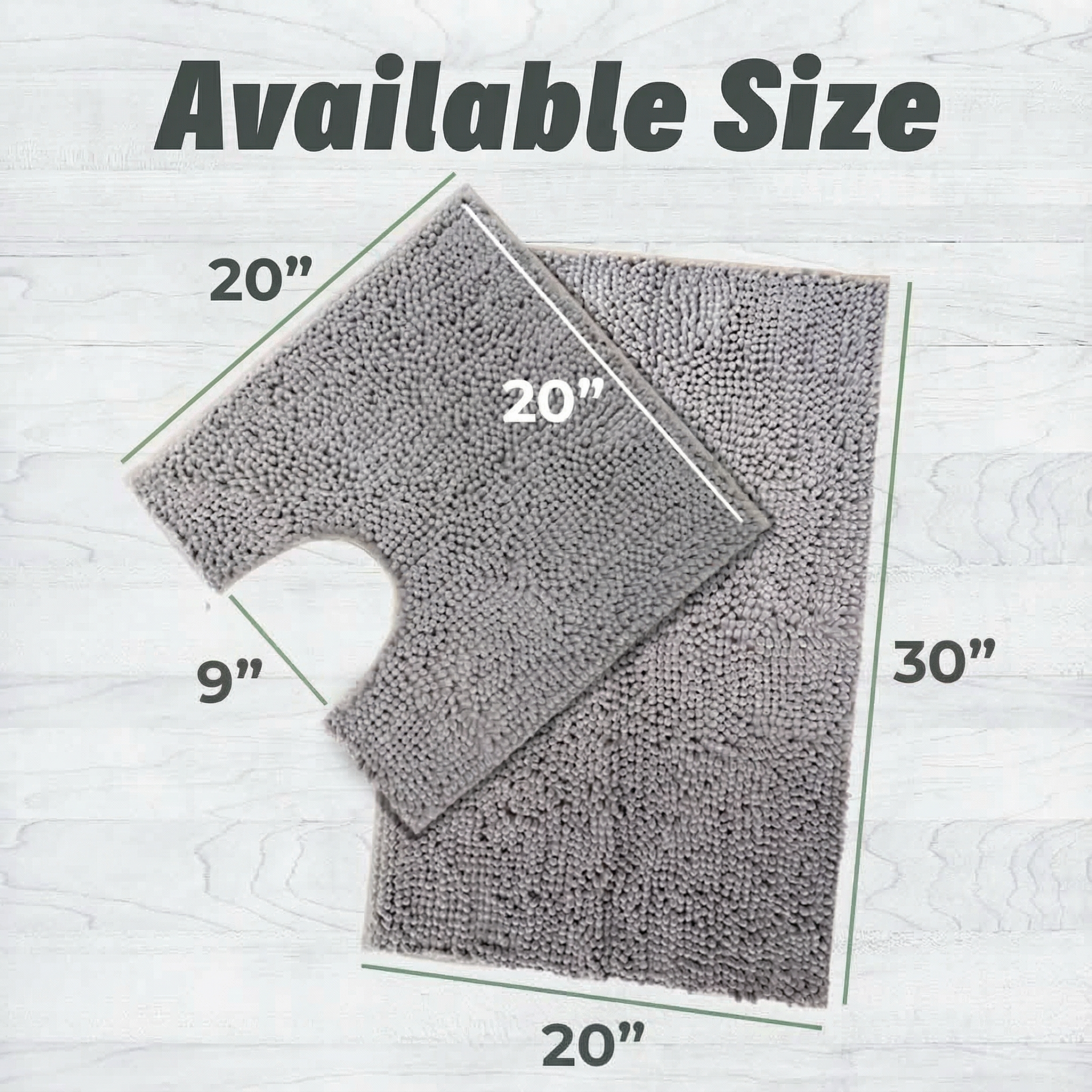 Cleanry Pets® Bathroom Rugs Set – Bath Mat (20”×30”) & U-Shaped Toilet Mat (20”×20”)
