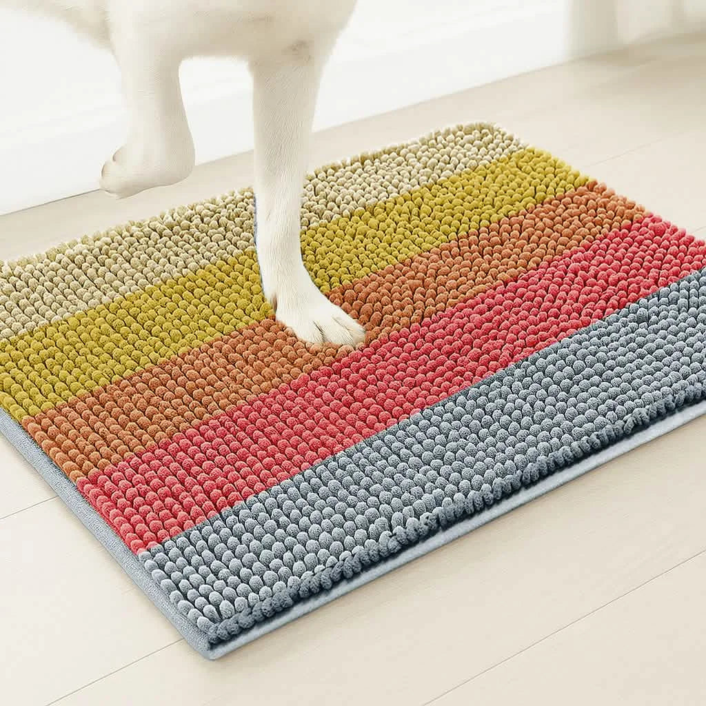 Cleanry Pets® Chenille Dog Door Mat – Non-Slip & Washable