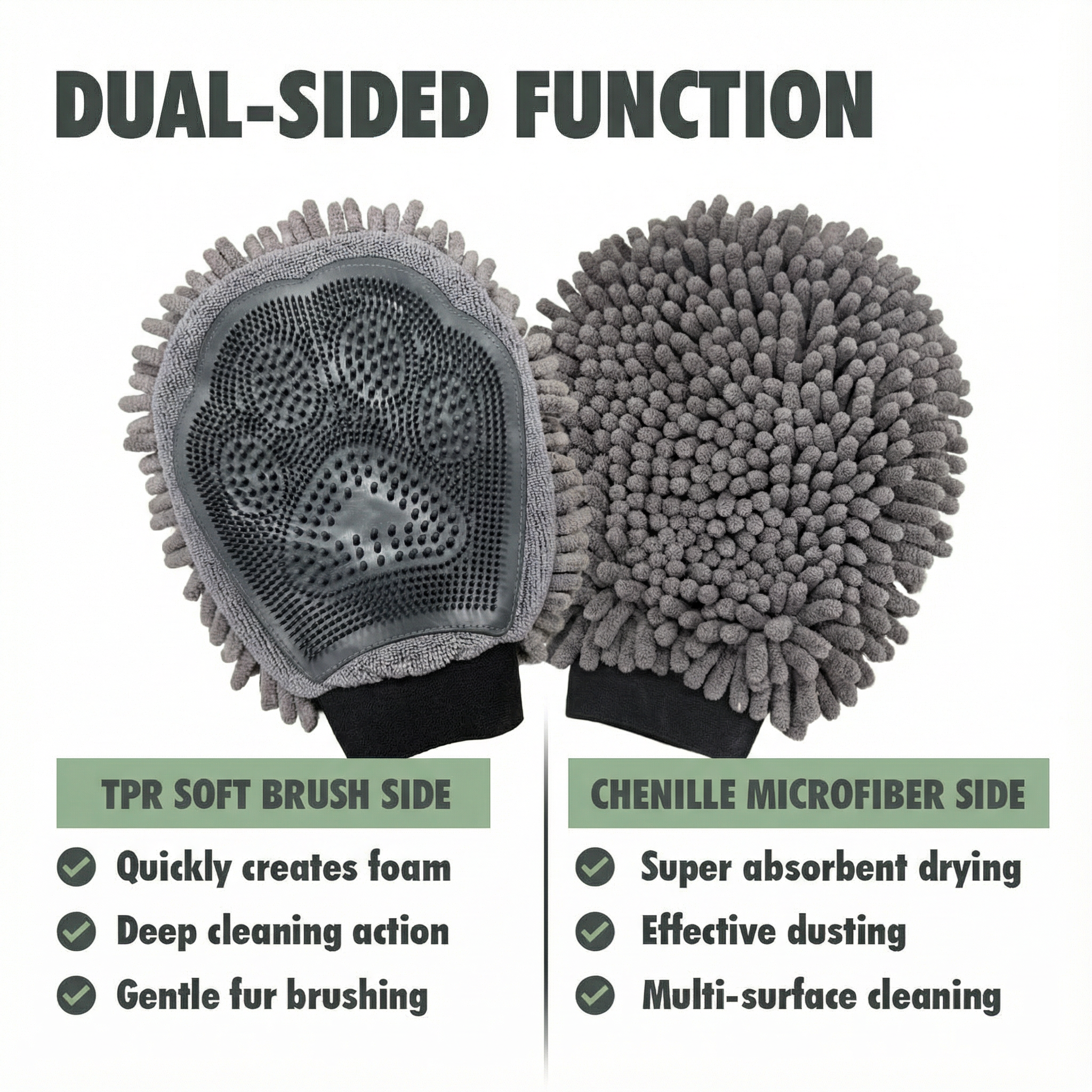 Cleanry Pets® Dog Washing Gloves for Bathing & Shedding Grooming Mitt