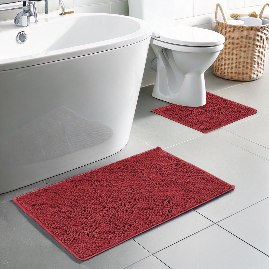 Cleanry Pets® Bathroom Rugs Set – Bath Mat (20”×30”) & U-Shaped Toilet Mat (20”×20”)