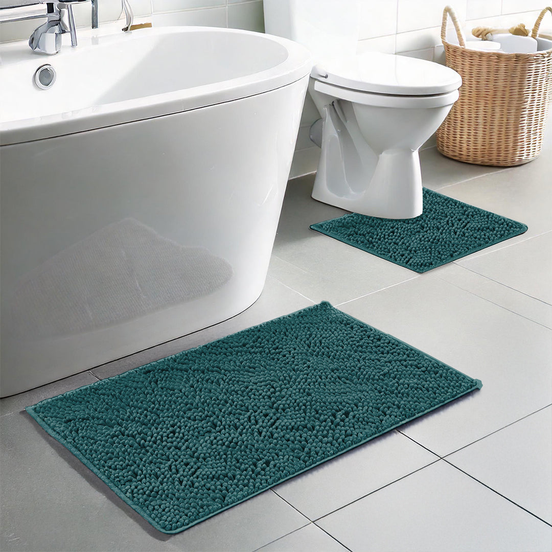 Cleanry Pets® Bathroom Rugs Set – Bath Mat (20”×30”) & U-Shaped Toilet Mat (20”×20”)