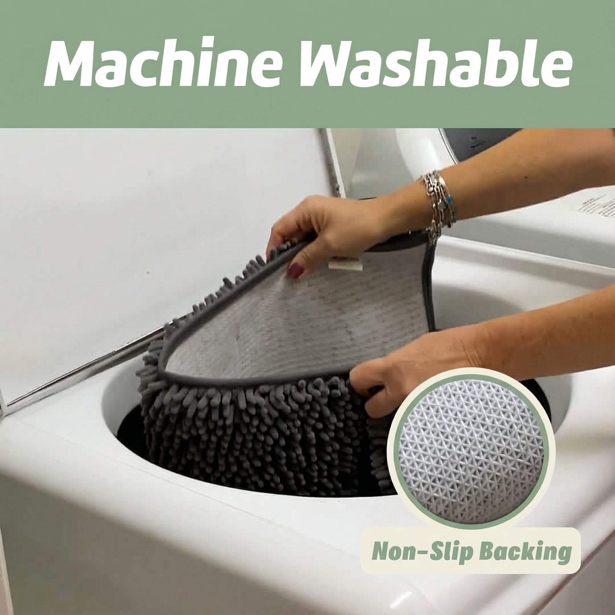 Cleanry Pets® Bathroom Rugs Set – Bath Mat (20”×30”) & U-Shaped Toilet Mat (20”×20”)
