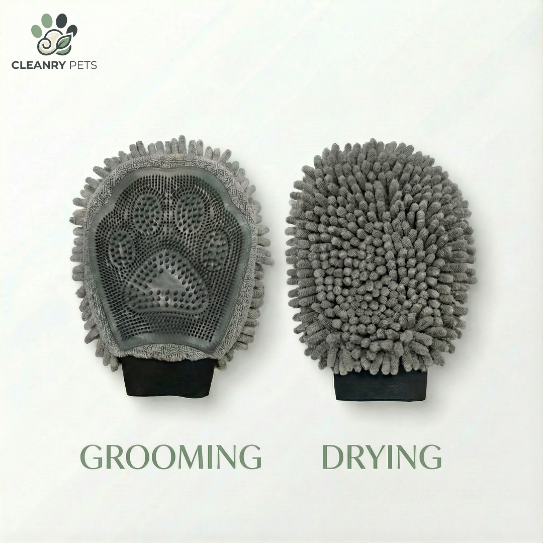 Cleanry Pets® Dog Washing Gloves for Bathing & Shedding Grooming Mitt