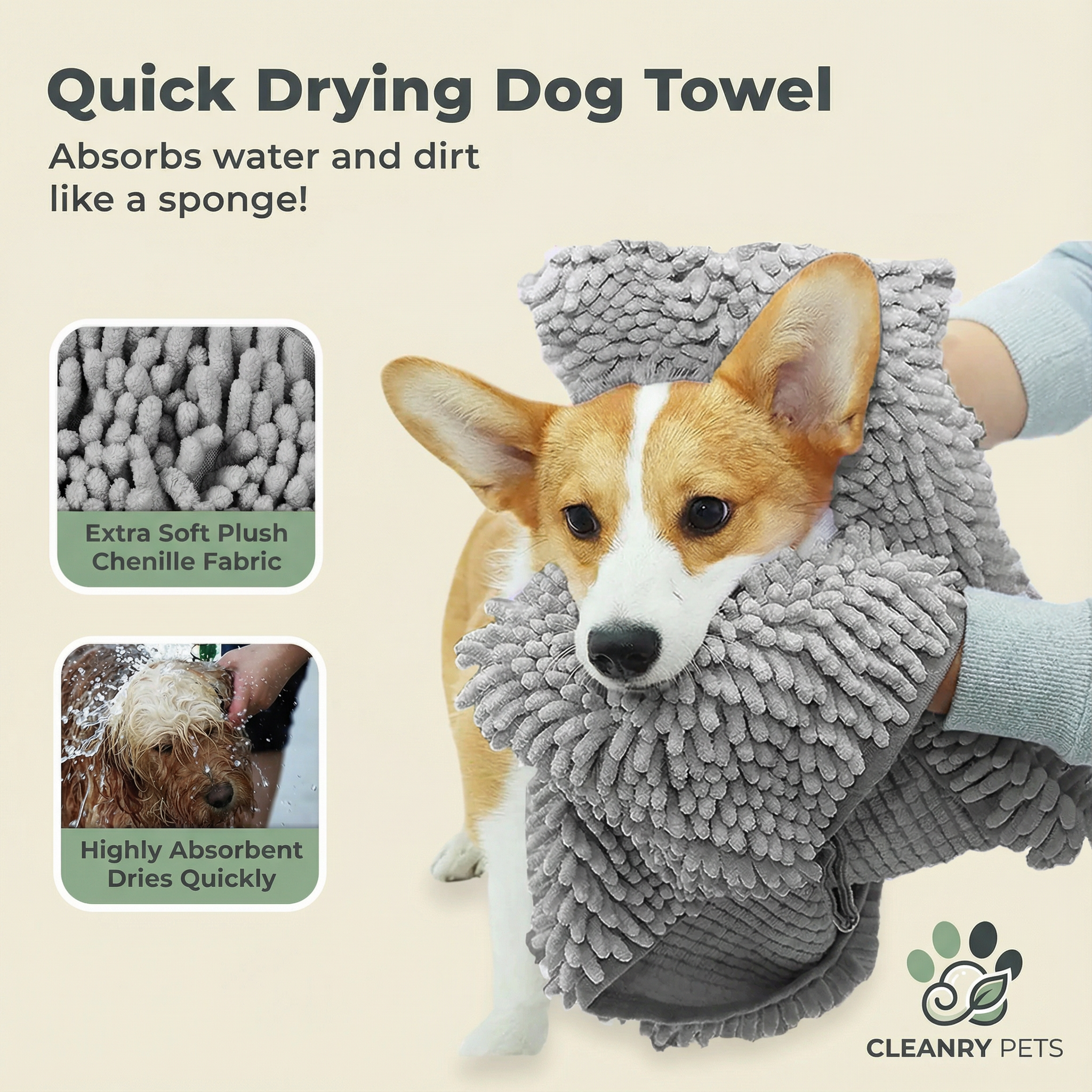Doggy Dryer Shammy Towel – The Best Dog Towel Available!