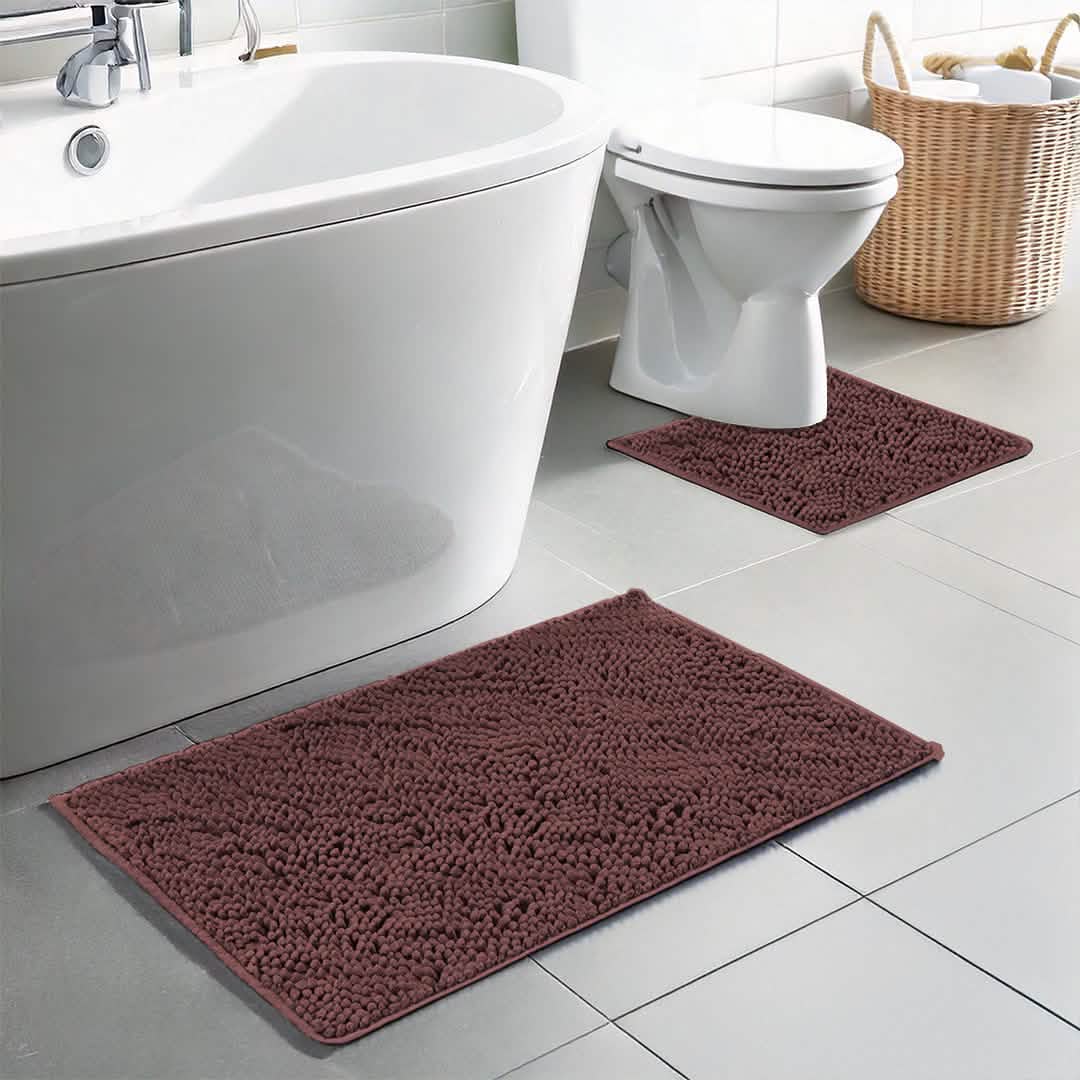 Cleanry Pets® Bathroom Rugs Set – Bath Mat (20”×30”) & U-Shaped Toilet Mat (20”×20”)
